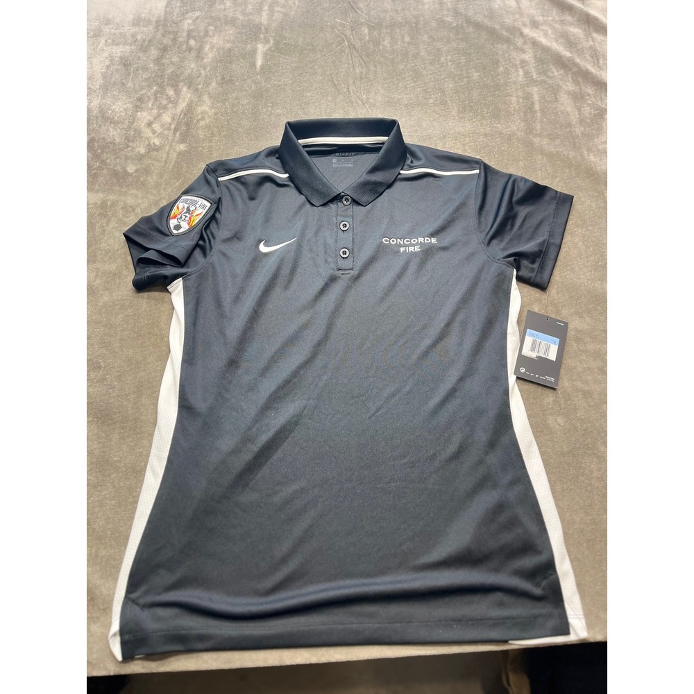 Nike Dri-FIT Concorde Fire Polo Shirt Women's Medium Soccer Patch Black